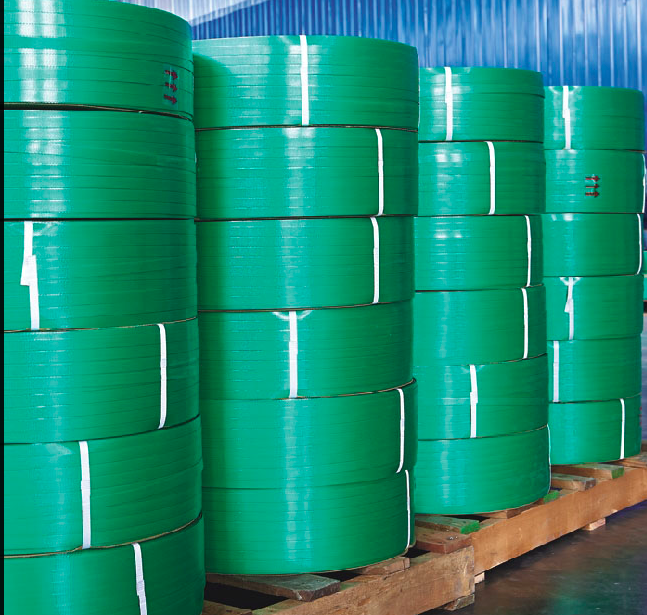 1608绿色热熔塑钢带-PET塑钢带-汽车行业机用塑钢带